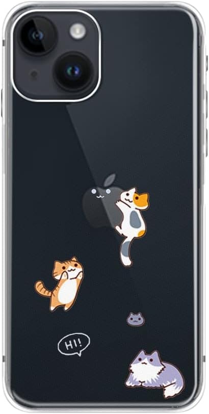Cute Cat Design, Cute Cartoon Animal Pattern, Flexible TPU Transparent Protective Case Image 2