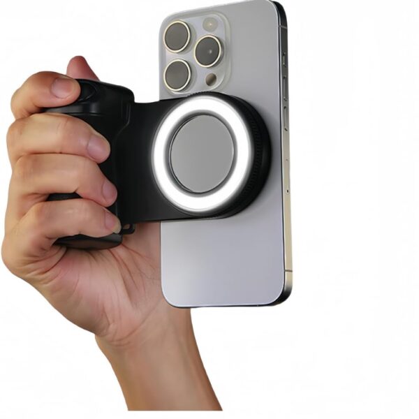 Magnetic photography grip fill light and handheld stand for live streaming
