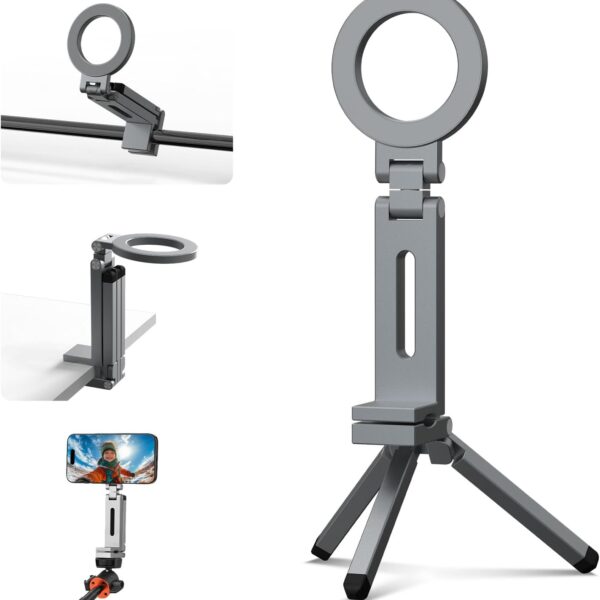 Magnetic foldable travel phone holder