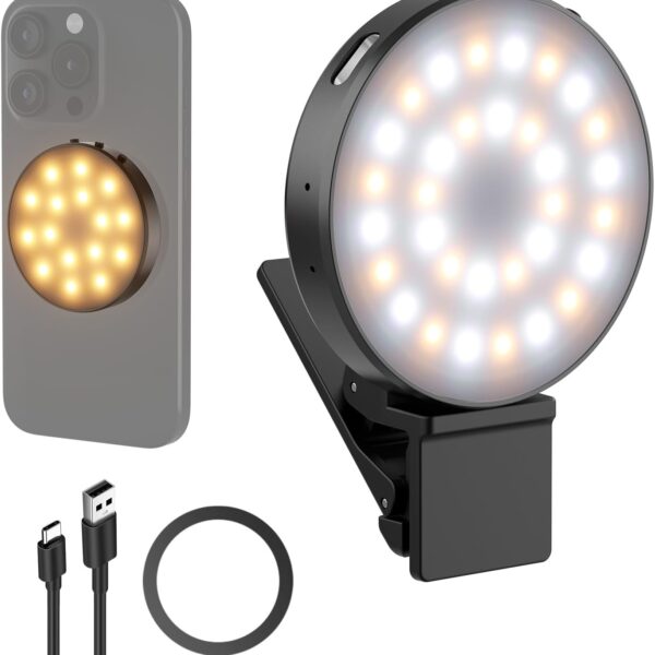 Magnetic mobile fill light with high color rendering for meetings and filming