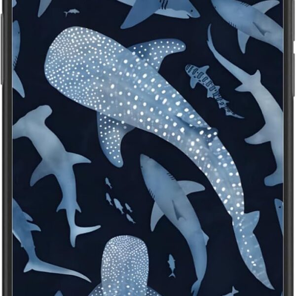 Cute blue shark phone case, suitable for women, teens, girls and children