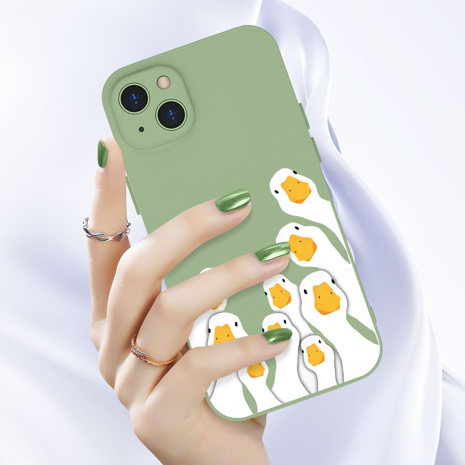 Fun goose phone cases, cute cartoon animal design Soft silicone frame protective case, suitable for women and girls Image 2