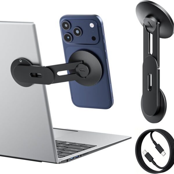 Magnetic foldable wireless charging phone holder
