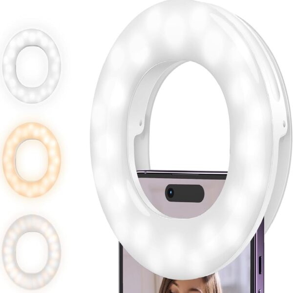 Rechargeable clip on fill light for online classes, video conferences, and makeup