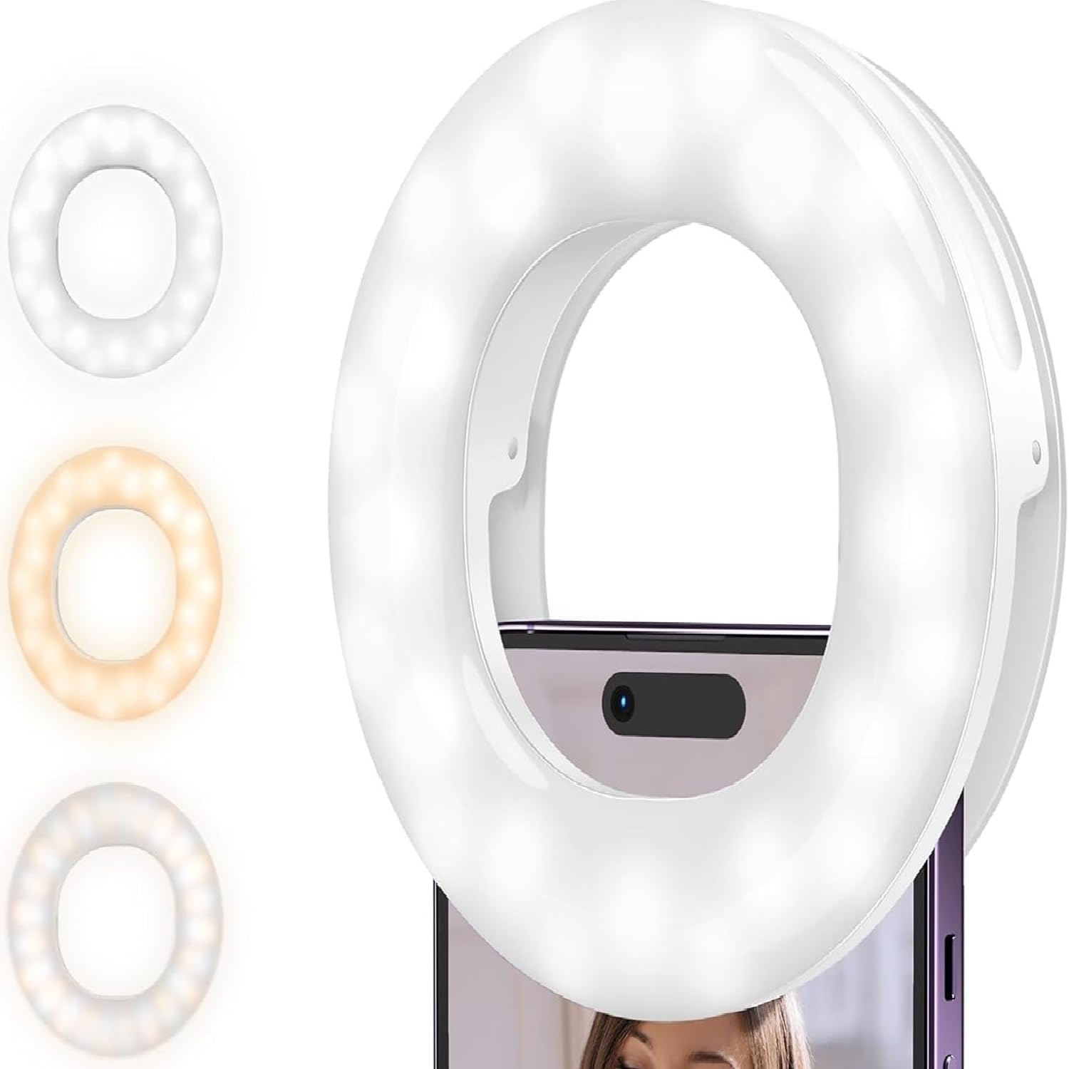 Rechargeable clip on fill light for online classes, video conferences, and makeup