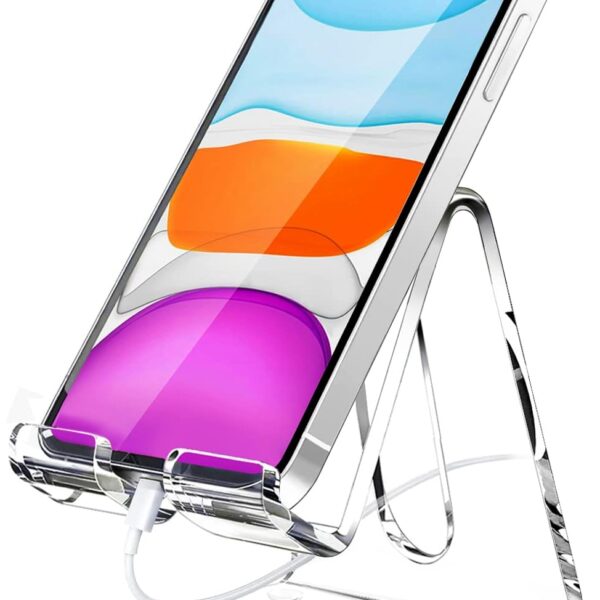 Transparent acrylic desktop phone holder