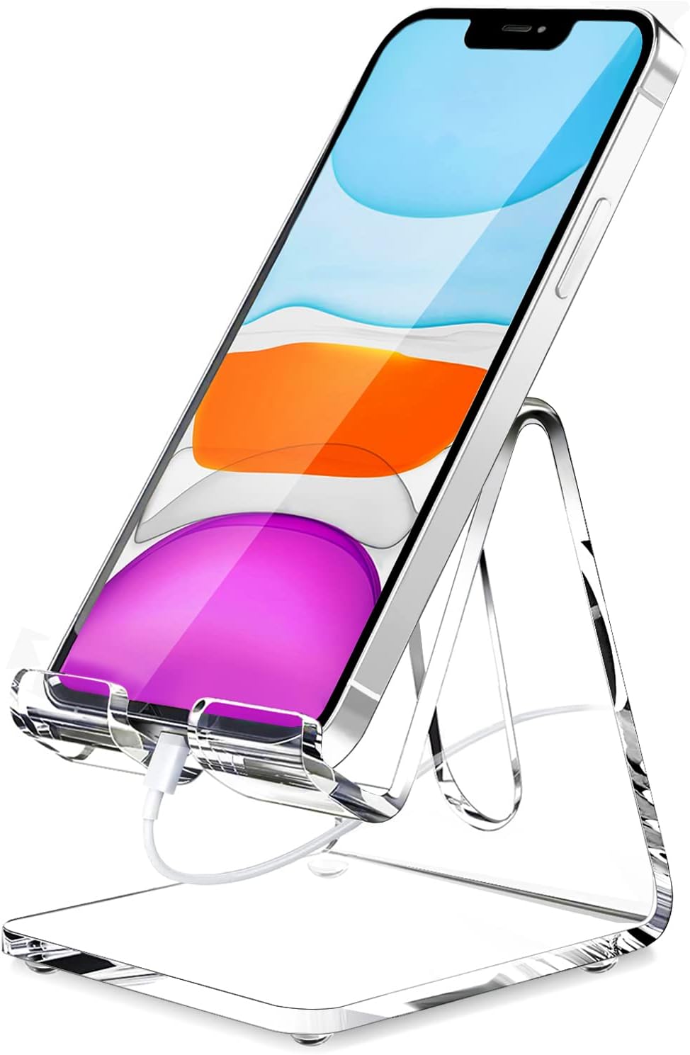 Transparent acrylic desktop phone holder