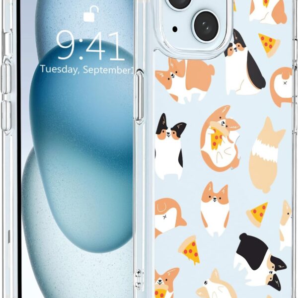 Cute Animal Phone Case, Kawaii Corgi Design, Transparent Soft TPU Frame, Acrylic Hard Back, Ultra Thin Scratch Resistant and Shockproof Protective Case