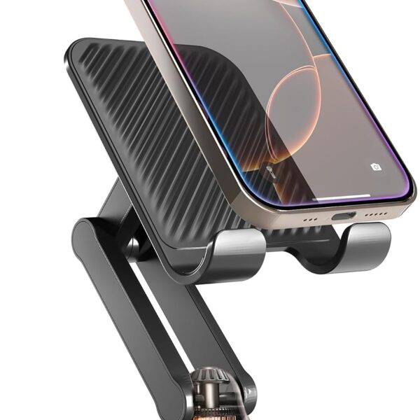 Rotating foldable desktop phone holder