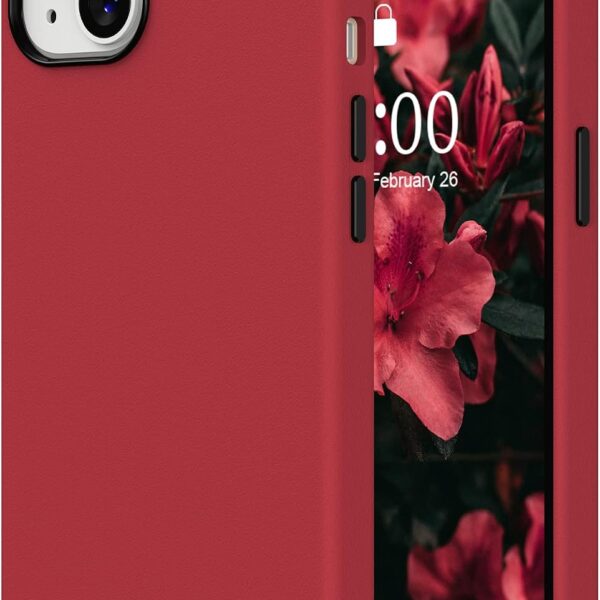Phone Case Premium Faux Leather (With Metal Buttons & Microfiber Lining) Red