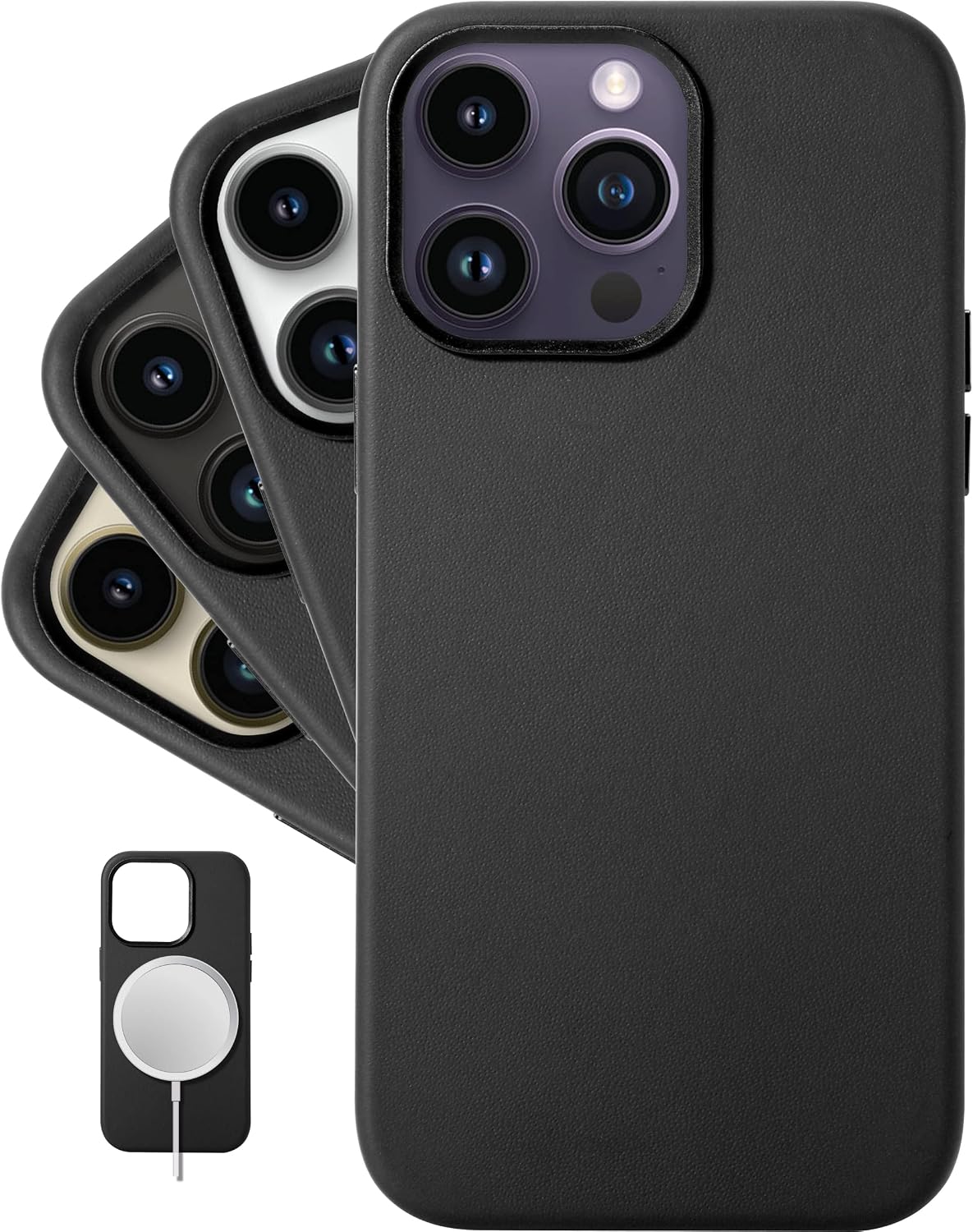 Leather Protective Case Becomes Smoother & Softer with Use Black